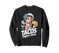 Tacos Before Vatos Funny Retro Taco Mexican Chicana Latina Sweatshirt
