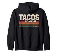 Tacos CDMX Al Pastor Vintage Mexico Design Zip Hoodie