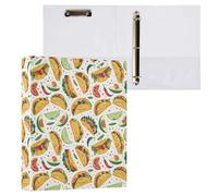 Tacos Festive Mexican 3 D-Ring Binder A4 1 Pack with 200 Sheet for Kids School Supplies Women Men Office