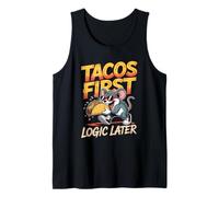 Tacos First Logic Later Funny Rat Taco Lover Tank Top