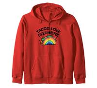 Tacos Love Everyone Rainbow Pride Cute LGBTQ Foodie Zip Hoodie