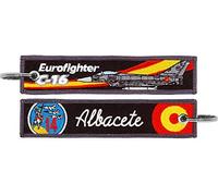 Tacro Spanish Air Army ALA 14 Albacete Eurofighter C-16 Embroidered Keyring Black, Black/White, One Size