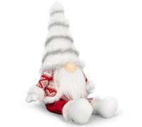 TACROART Gnomes Christmas Decorations - Plush Nordic Gnome with Red Knit Coat, Soft Scandinavian Holiday Decor for Mantel, Tabletop, Shelf, Office - Cozy Christmas Gnome Gifts for Women