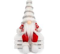 TACROART Valentine's Day Decor - Christmas Gnomes Decorations - Plush Nordic Gnome with Red Knit Coat, Scandinavian Holiday Home Ornament for Mantel, Tabletop, Shelf, Office - Cozy Gifts for Women