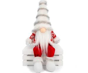 TACROART Valentine's Day Decor - Christmas Gnomes Decorations - Plush Nordic Gnome with Red Knit Coat, Scandinavian Holiday Home Ornament for Mantel, Tabletop, Shelf, Office - Cozy Gifts for Women