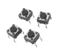 Tact Button Switch， 100 Pcs Mini Momentary Tactile Push Button Switch DIP 6x6x(4.3-13) mm 4 Pin