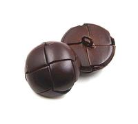 Tactfulw 5Pcs Leather Covered Buttons 15/19/21/23/26 mm Black/Brown Leather Buttons for Coats,23mm