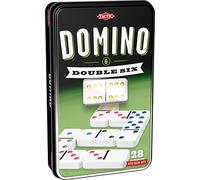 Tactic 53913 Double 6 Learn | Popular Table Classic Game for Friends & Family | 2+ Players | Coloured Dots for Easy Play | Sturdy Storage Tin | Plastic Dominoes That Last | Age 7+, Mixed