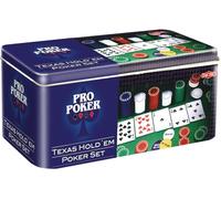 Tactic Pro Poker - Texas Hold'em Poker Set in a Tin Card Game