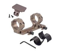 Tactical 25.4/30mm Cantilever One-Piece Riflescope Mount, 1.54" Center Height, with RMR Red Dot Sight RF90 Top Riser Optic Mount Base, Dual Scope Ring, Fit for 20mm Picatinny & Weaver Rail, Tan