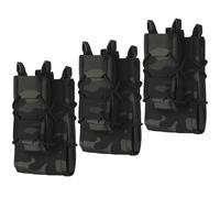 Tactical 3-Pack Rifle Magazine Pouch Holder - MOLLE-Compatible Dual AK AR Style Mag Carrier for for 5.56 & 9mm, Belt or Vest Mount (BCP)