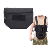 Tactical Abdominal Pouch - Compatible with AVS/JPC/CPC Vest, EDC Multi-Functional Storage Bag for Belly Gear & Small Items(Black)