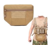Tactical Abdominal Pouch - Compatible with AVS/JPC/CPC Vest, EDC Multi-Functional Storage Bag for Belly Gear & Small Items(Brown)