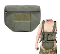 Tactical Abdominal Pouch - Compatible with AVS/JPC/CPC Vest, EDC Multi-Functional Storage Bag for Belly Gear & Small Items(Green)