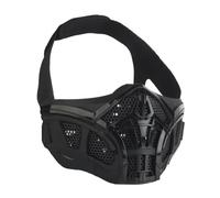Tactical Airsoft Half Face Mask Silicone Breathable Halloween Mesh CS Gear(BK)