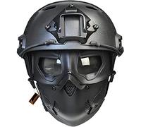 Tactical Airsoft Helmet, Fast Helmet with Full Face Protective Breathable Mask and NVG Bracket, for Paintball CS Cosplay Halloween Mask