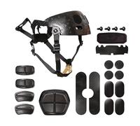 Tactical Airsoft Helmet Pads, Liner Suspension Kit + Pads M/L, Compatible with FAST Helmet(Black,L)