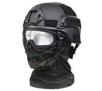 Tactical Airsoft Mask Full Face, Tactical Mask Skeleton, Scary Skull Halloween Ghost Mask, for Paintball Hunting and Shooting CS Cosplay(Black)