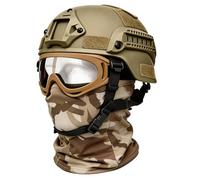 Tactical Airsoft Mask Full Face, Tactical Mask Skeleton, Scary Skull Halloween Ghost Mask, for Paintball Hunting and Shooting CS Cosplay(Brown)