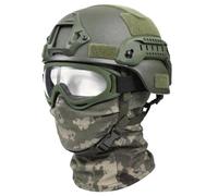 Tactical Airsoft Mask Full Face, Tactical Mask Skeleton, Scary Skull Halloween Ghost Mask, for Paintball Hunting and Shooting CS Cosplay(Green)