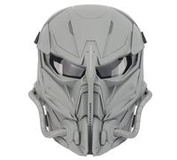 Tactical Airsoft Mask, Grey Lens Full Face Skull Paintball Protective Mask for Cs Wargame Halloween Cosplay Costume Party (Grey)