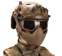 Tactical Airsoft Paintball Fast Helmet,ABS Material Goggles Half-face Mask Adjustable Angle Flashlight Tactical Helmet For Airsoft Paintball Cosplay Events Combat Games