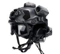 Tactical Airsoft Paintball Fast Helmet With Communication Headset Set, Tactical Multifunctional III Protective Goggles for Multi-Soldier Military Sport Hunting Shooting