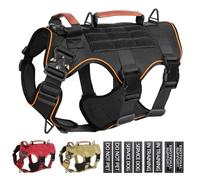 Tactical Airtag Dog Harness Service MOLLE Vest for Medium Dogs M Black