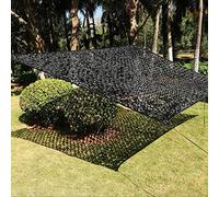 Tactical Army Camouflage Net Sunshade Netting for Outdoor Garden Camping UV Protection Canopy Anti-Aging Sun Sail Black 5x10m (16x33ft) - Versatile Covering