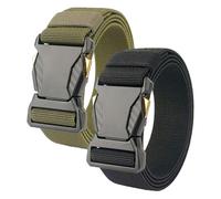 Tactical Belt 2 PCS Utility Belt Military Belt Paramedic Belt Tactical Belts for Men Uk Combat Belt Suitable for Work Outdoor Sports Survival and Daily Casual Use (Black Green)