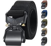 Tactical Belt, Military Mountaineering Work for Men and Women, 1.5" Nylon Strap with Heavy Duty Quick Release Buckle, Black, Medium