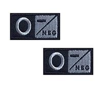 Tactical Blood Type Patches O- Negative, 2"x1", 2 Pieces