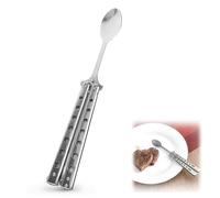Tactical Butterfly Fork Butterfly Spoon, Folding Stainless Steel Butterfly Knife Fork Spoon,Small and Portable Butterfly Fork and Spoon for Kitchen Camping Travel Outdoor