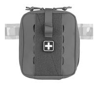 Tactical Camo IFAK Pouch, MOLLE Medical Organizer with Elastic Storage Board, Front Tool Slots and Rear Shear Pocket, Attaches to Vest, Belt or Backpack(Grey)