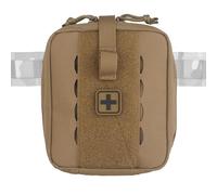 Tactical Camo IFAK Pouch, MOLLE Medical Organizer with Elastic Storage Board, Front Tool Slots and Rear Shear Pocket, Attaches to Vest, Belt or Backpack(Brown)