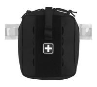 Tactical Camo IFAK Pouch, MOLLE Medical Organizer with Elastic Storage Board, Front Tool Slots and Rear Shear Pocket, Attaches to Vest, Belt or Backpack(Black)