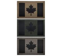 Tactical Canadian Flag Patch Set - 2 Pack Nylon Infrared Reflective Morale Patches for Helmets, Vests, Backpacks - Ideal for Military Gear, Outdoor Adventures, Green Color