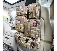 Tactical Car Seat Back Organizer, Car Seat Storage with 5 Detachable Molle Pouches Hanging Vehicle Seat Back Organiser Cars Backrest Protector Tidy Organiser for Most Vehicle SUV Truck Pickup