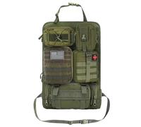 Tactical Car Seat Back Organizer, Universal Vehicle Seat Back Organizer with 5 Detachable Storage Pouch, Upgrade Waterproof Tactical Molle Car Backrest Hanging Bag for Car Truck Jeep SUV (Army Green)