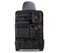Tactical Car Seat Organizer with 5 Detachable Bag, Car Backrest Protector 600D Oxford Waterproof Tactical Vehicle Seat Back Organiser for Most Vehicle SUV Truck Pickup