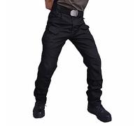 Tactical Cargo Trousers for Men UK Straight Leg Slim Fit Work Pants Lightweigh Elastic Waist Combat Trousers with Multiple Pockets Camping Outdoor Workwear Pant