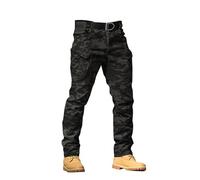 Tactical Cargo Trousers Mens Elasticated Waist Outdoor Waterproof Casual Work Pants Tekking Ripstop Quick Dry Combat Overalls Army Trouser Long Pant Multi Pockets Jogging Comfy Baggy Activetwear Black