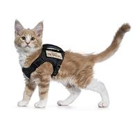 Tactical Cat Harness for Walking Escape Proof, Soft Mesh Adjustable Pet Vest Harness for Large Cat,Small Dog