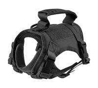 Tactical Cat Harness Leash for Walking Escape Proof Adjustable Kitten Vest with Patch for Military Service Small Dog Training,Black Harness