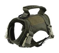 Tactical Cat Harness Leash for Walking Escape Proof Adjustable Kitten Vest with Patch for Military Service Small Dog Training,Green Harness