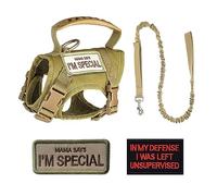 Tactical Cat Harness Leash Set,Dog Vest Harness with 2 Patches & D-ring Buckle & Control Handle for Outdoor Walking Sports Training Escape Proof