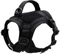 Tactical Cat Harness - Pet Walking Harness - Anti-Burst Breathable - with Letters Stickers for Cats and Dogs (Black)
