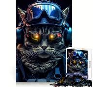 Tactical Cat Jigsaw Puzzles 1000 Pieces for Adults Memory Boost Warm Time Image Assembly Fine Art Piece (50x75cm)