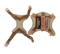 Tactical Cat Walking Harness, Adjustable Escape Proof Vest for Cats | Polyester Build, Back Metal D Ring, Khaki Finish, for Small Pets and Outdoor Excursions