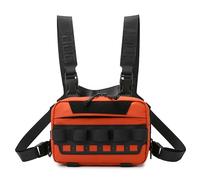 Tactical Chest Bag for Fishing & Outdoor - Durable Water-Resistant Chest Pack with Adjustable Straps, Multi-Pocket Design for Fly Fishing, Hiking, Cycling (Orange)